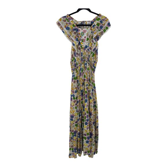 Barok Paris Dress Floral Ruffle midi size Small S - Picture 2 of 6